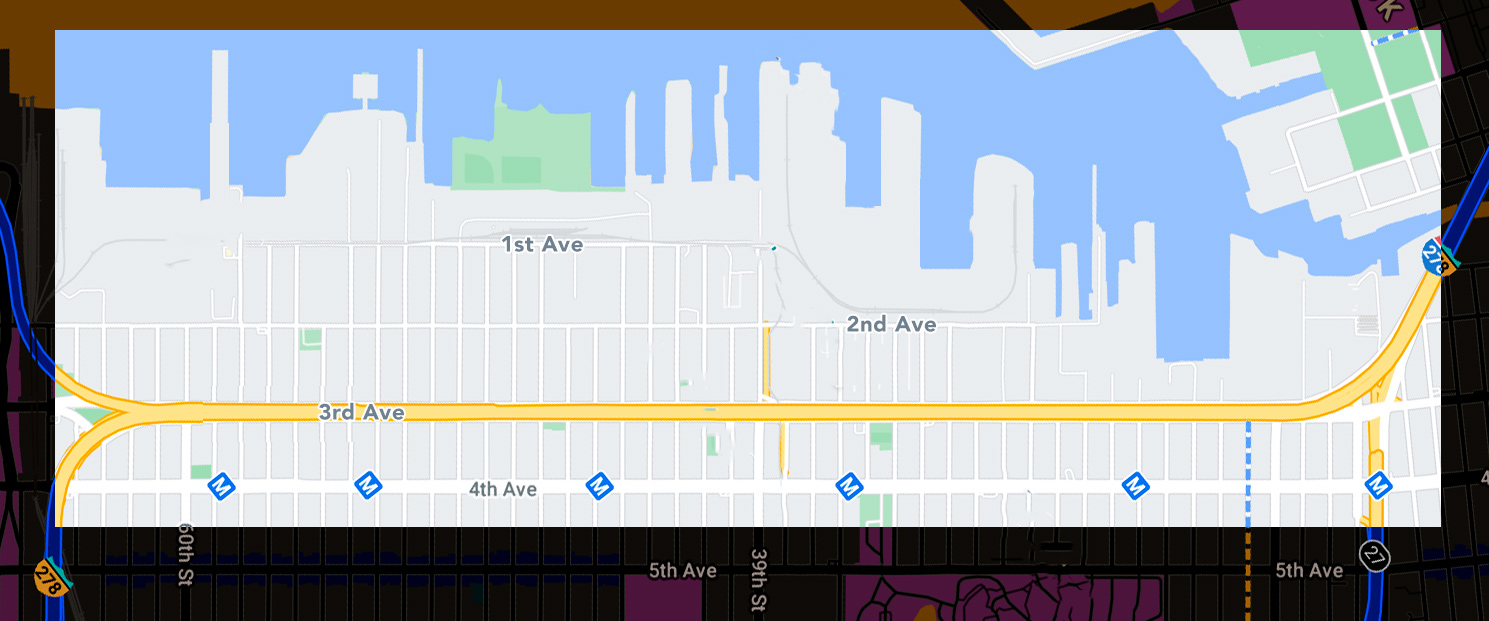 Map of the 3rd Ave Corridor