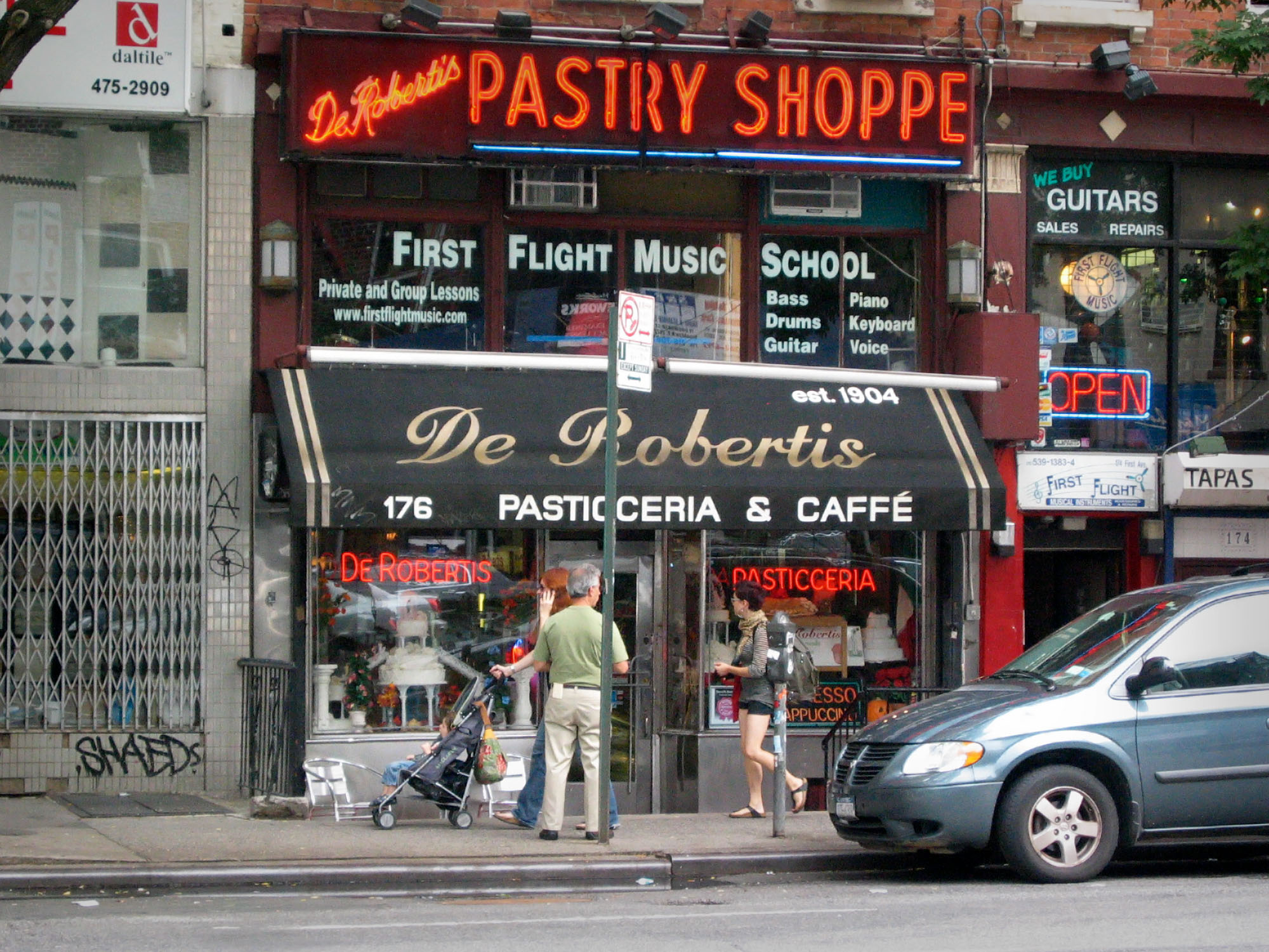 Photograph of an Italian pastry shop in the East Village of New York City.